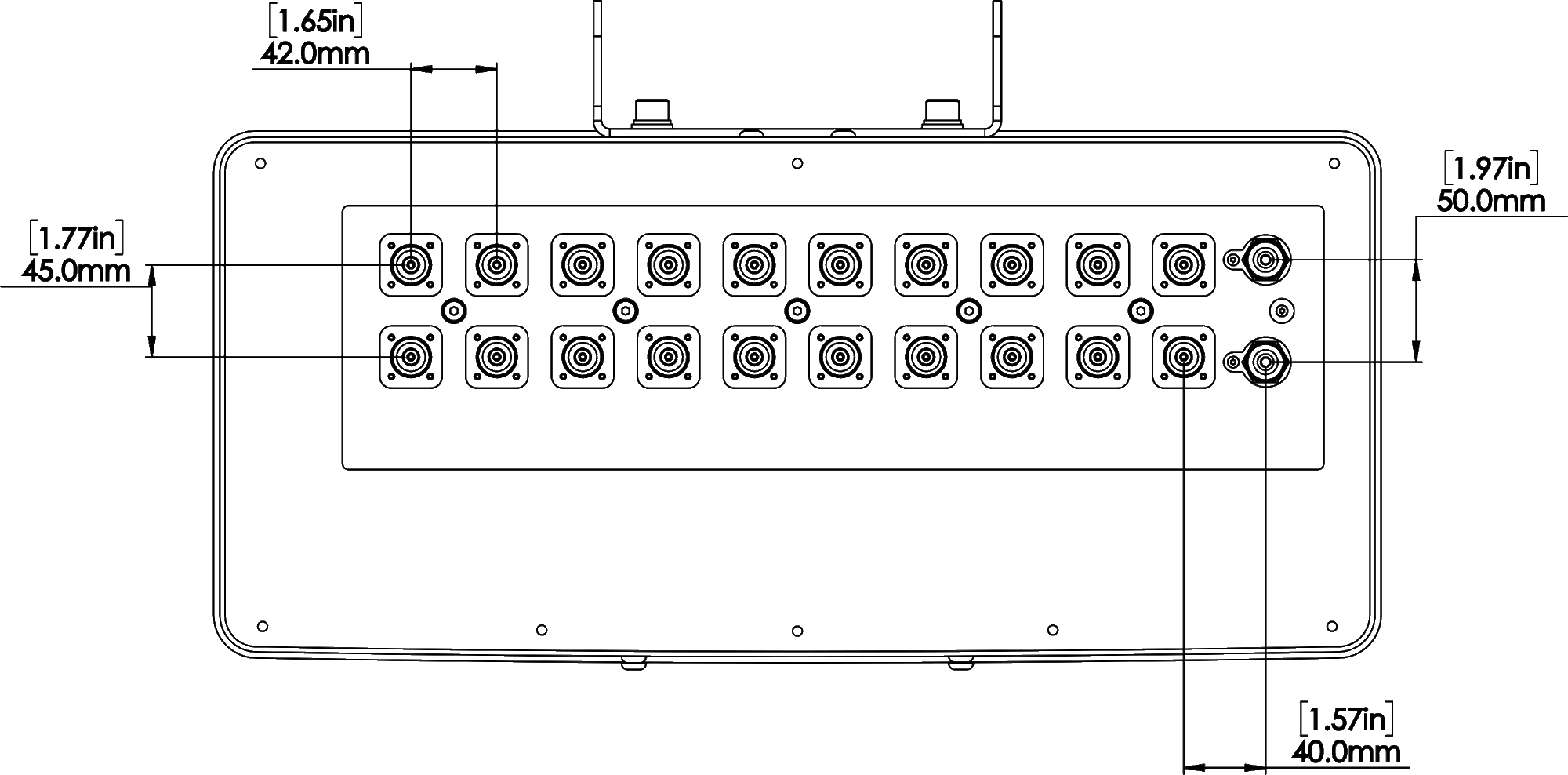 PI HTSBD5RBW8A Connector Spacing