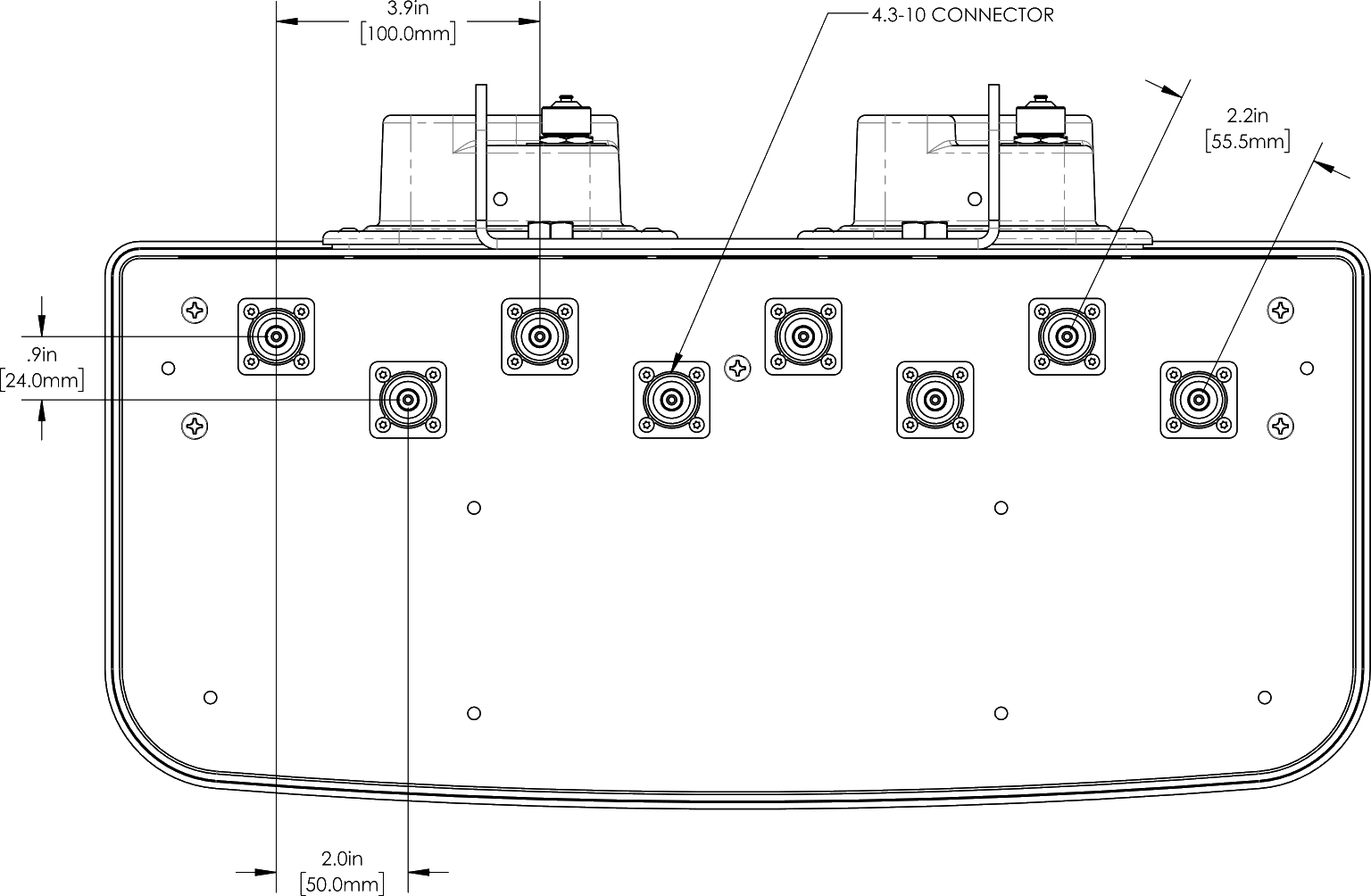 PI OPA65RBU4A connector spacing