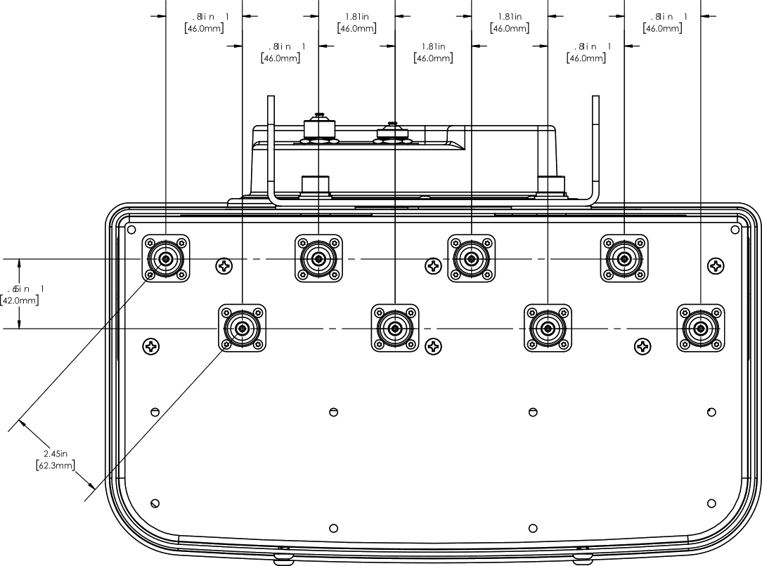 PI OPA45RBU8AA Connector Spacing