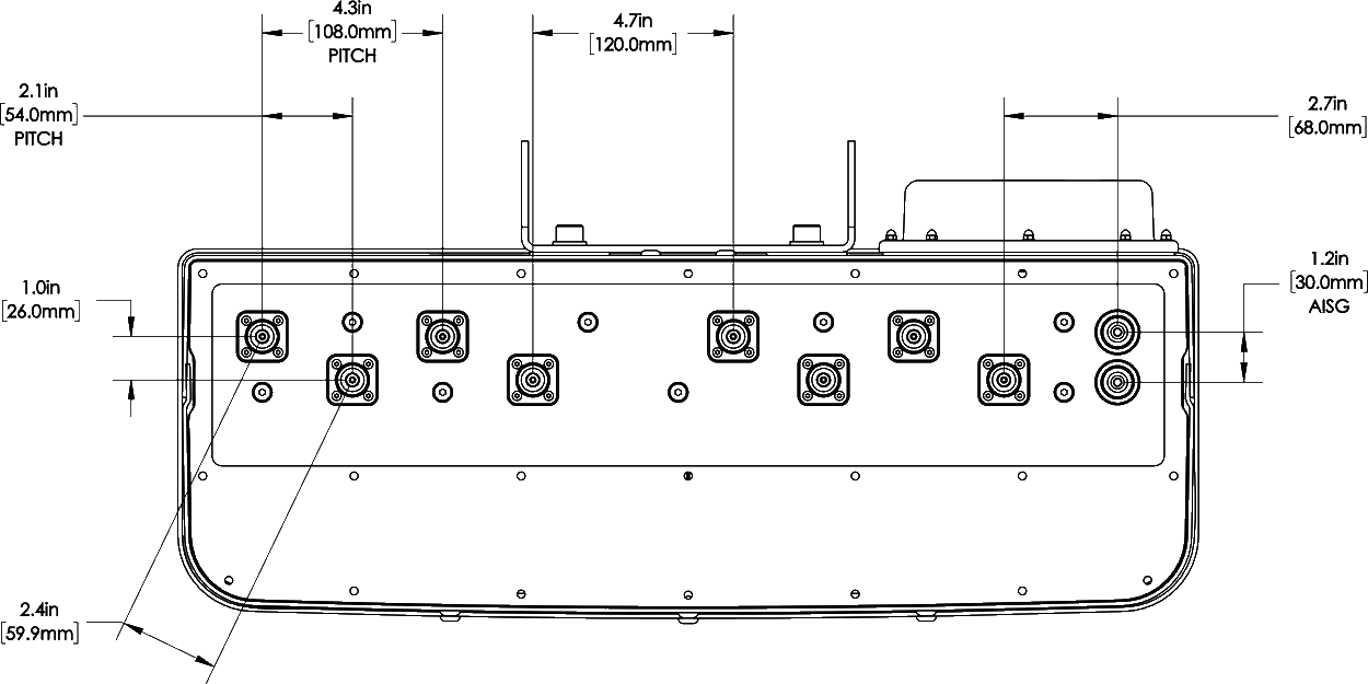 PI OPA45RKE6B Connector Spacing