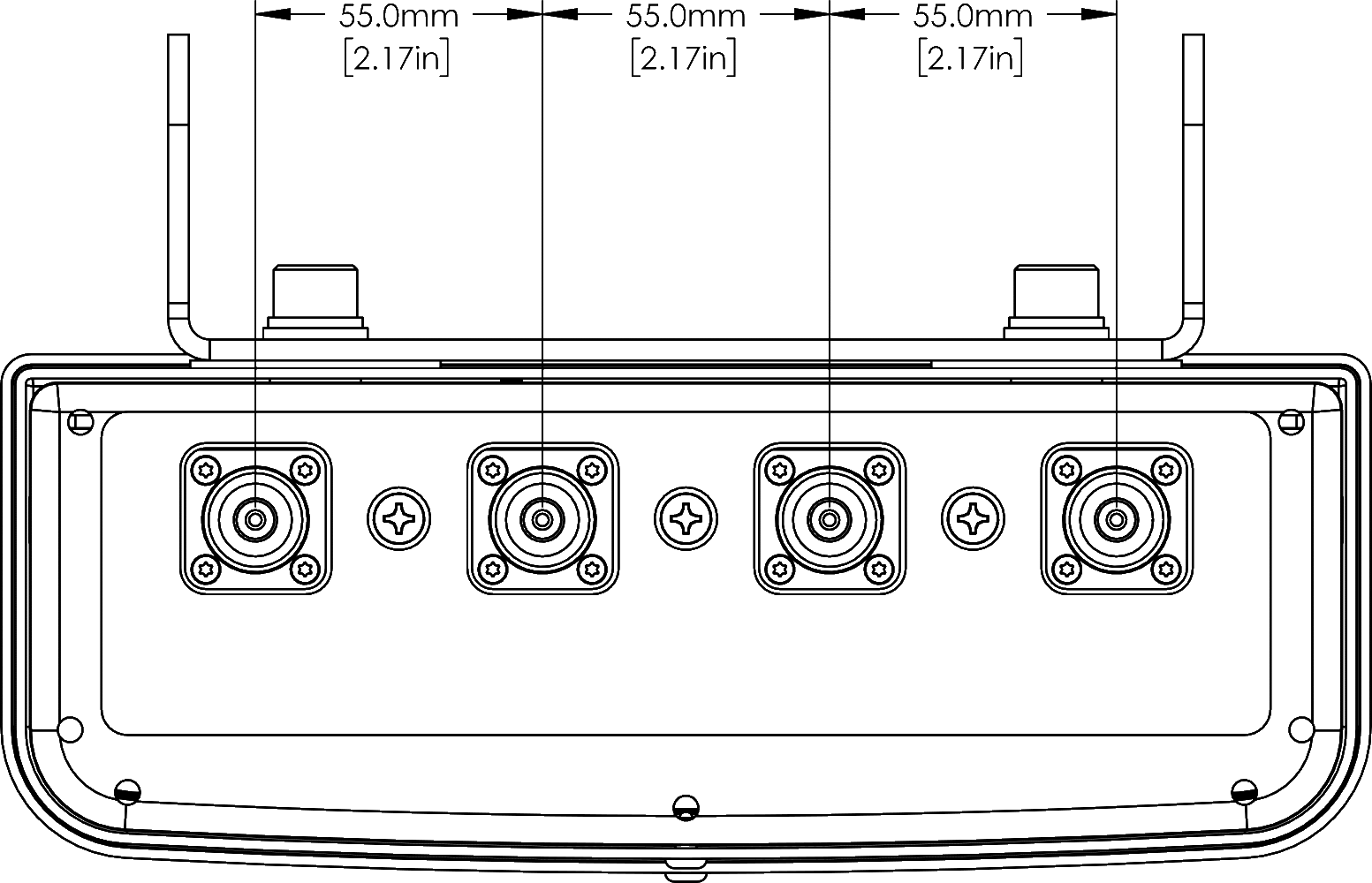 PI QPA65FH2A Connector Spacing