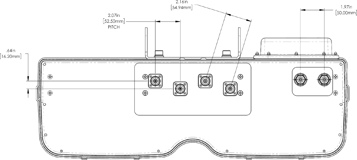 PI QPA65RT6C Connector Spacing